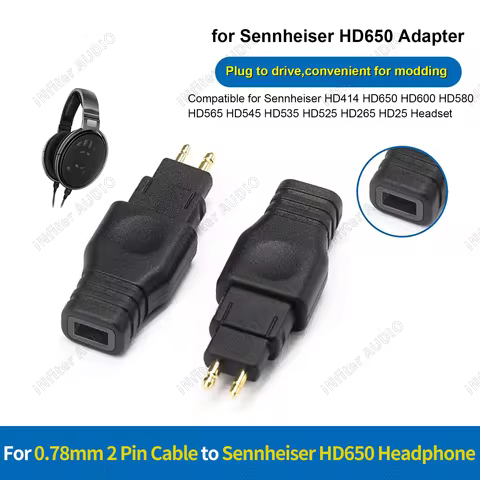 0.78 to hd650 adapter hd600 to 2pin hd600 mmcx hd600 adapter 0.78mm 2Pin Cable Adapter for Sennheise