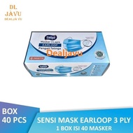 Sensi Masker 3ply Earloop / Masker Medis 3 Ply 1 BOX 40 Pcs Mask Ready