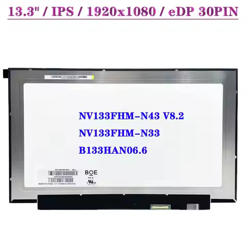 13.3" Slim Matrix Panel NV133FHM-N43 V8.0 V8.2 V8.3 Fit NV133FHM-N33 B133HAN06.6 Laptop LCD Screen I