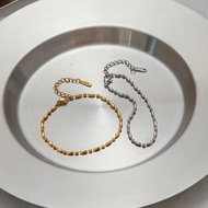 18k gold bracelet 925 silver bracelet women bracelet 18k gold oval bead chain fashion accessory bean