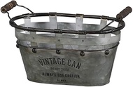Abite WO-905-AA Bucket, Antique Style, Jardin Oval Can, L, Silver