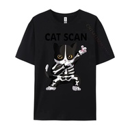 Cute Men's Cat Scan Designer Clothing Oversized T-Shirts Men's Graphic T-Shirts High Quality Men's T