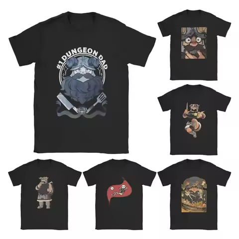 Dungeon Meshi Senshi Dad Men T Shirts Manga Delicious in Dungeon Tee Short Sleeve O Neck T-Shirts 10
