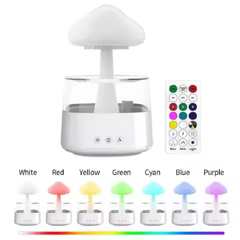 Cloud And Raindrop Humidifier Colorful Mushroom Rain Forest Aromatherapy Machine Household Rain Clou