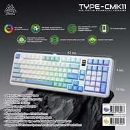EGA Type CMK11 Custom Mechanical Keyboard 98% คีย์บอร์ดเกมมิ่งไร้สาย Wireless /Cable/Bluetooth มีจอ 