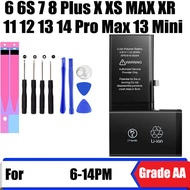 เปลี่ยนแบตเตอรี่โทรศัพท์มือถือสำหรับ หมาะสำหรับ iPhone X / XS / 11 / XR / XS MAX / 11 Pro Max/ 12 Mini / 12 13 14 Pro Max / 5 5s 6 6S 7 8 Plus For iPhone แบตเตอรี่ ไอโฟนX / ไอโฟนXS / ไอโฟน11 / ไอโฟนXR