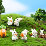 1Pcs Miniature Cartoon Rabbit Fairy Garden Home Decor Garden Accessories Resin Crafts Bonsai Decorat