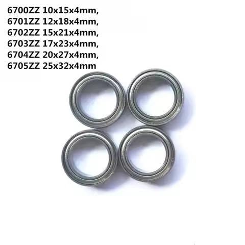 5pcs 6700ZZ 6701ZZ 6702ZZ 6703ZZ 6704ZZ 6705ZZ Ultra Thin Wall Metal Shielded Bearing Ball Bearing