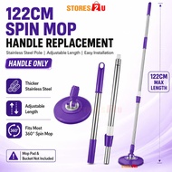 122cm Spin Mop Handle Replacement Thick Stainless Steel Pole with Plate 360 Mop Batang Mop Ganti 拖把杆