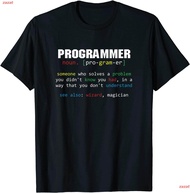 เสื้อยืดคอกลมzazat นักเขียนโปรแกรม Programmer Coder Code Coding Wizard Magician Computer Gift T-Shirt t shirt men cotton เสื้อยืด เกรดพรีเมี่ยม ใส่สบาย แฟชั่นสบายๆ Tee S-5XL