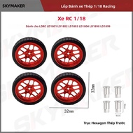 LDRC Tỉ Lệ 1/18 RC Xe Cứng Đua Xe Drift Đường Lốp Nâng Cấp 33 Mm Lốp Kim Loại Cho LD1801 LD1802 LD18