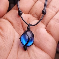 Blue kyanite Egg Stone Necklace Gemstone/ biru