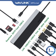 Wavlink USB-C 4K Triple Display Docking Station Dual 2K 60Hz, Triple Display 1080P 60Hz,VGA, DP, HDM