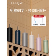 Fellow Carter Thermos Cup Straw Cup Stainless Steel Cold Storage Cup Men Women High-End Car Simple W