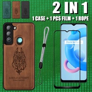 2 in 1 For Tecno Pop 5 LTE BD4/BD4i/BD4a Leather Case with Ceramic Screen Protector and Adjustable m