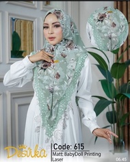 Hijab instan Khimar ceruty baby doll laser motif printing by Desvika