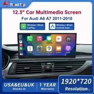 CN Road Top 12.3 Paparan Sentuh Untuk Audi A6 A7 HN RMC MHI2 Pemain Multimedia Android Auto Link GPS