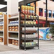 Tiers of 5 Stackable Supermarket Shelf, 65" Height Countertop Display for Supermarkets, 50 60 Cm Len