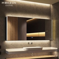 ！Bathroom Mirror Cabinet HBEZONBathroom Mirror Cabinet Smart Wall-Mounted Bathroom Mirror Cabinet with Light Alumimum Ba