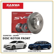 SANWA Honda Civic FC 1.5/1.8 TEA 2016-2021 Civic FE 1.5 T2F 2022-2026 Front Brake Disc Rotor