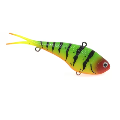 Sinking Fishing Vibes Lure With VMC 3X Hooks UV Glow Fork Tail Vibration TPR Lures Bass Barramundi T