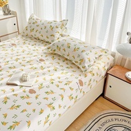 【Bedding Set】Fitted Bedsheet+Pillow case King/Queen/Super Single/Single size Bed Cover