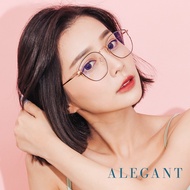 ALEGANT - 法法式優雅復古輕量鈦金屬質感縷空貓眼鏡框UV400濾藍光眼鏡