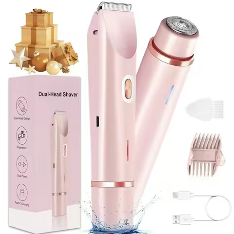 Electric Shaver for Woman Double Head Dual Purpose Female Razor Body Epilator Leg Underarm Bikini El