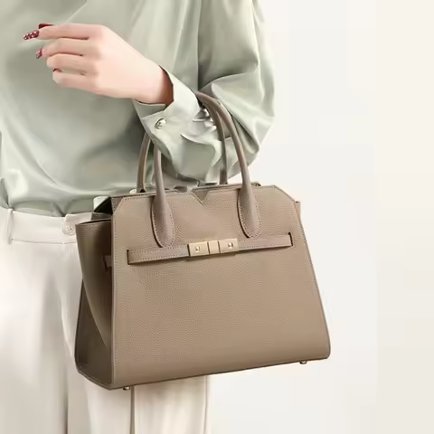 Light Luxury Genuine Leather Birkin Bag for Women – New Style, Large-Capacity, Single-Shoulder & Han