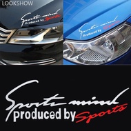 LOOKSHOW 1Pc 7.5"x 2.8" Reflective Sports Mind Letter Logo Decal Vinyl Car Stickers Headlight Sticke