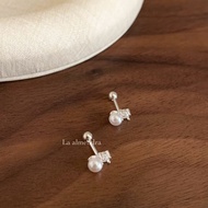 Pearl Zircon Stud Earrings S999 Sterling Silver Single Sale P176 Pearl Earring