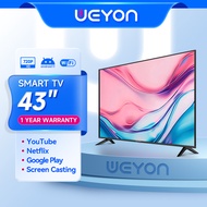 (ใหม่)Ready YouTube/WIFI WEYON สมาร์ททีวีหน้าจอ 43 นิ้วหน้าจอ SMART TV LED รองรับความละเอียด HD สามา