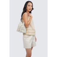 Et Cetera Tote Bag Perforated Off White With Inner Pouch