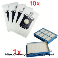 10x Vacuum Cleaner Dust Bags s bag and 1x H12 Hepa filter fit for Philips Electrolux Cleaner Free Sh