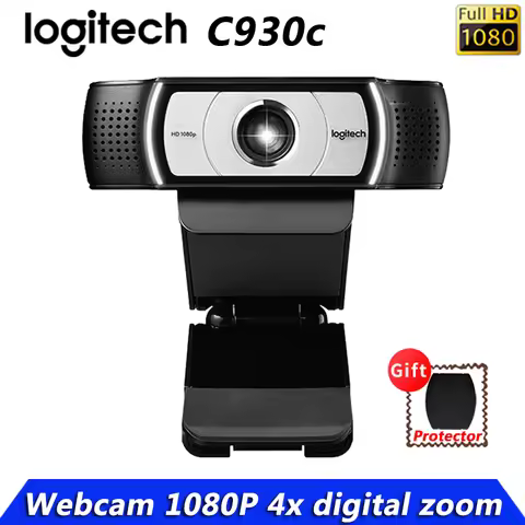 Logitech C930c HD 1080P Webcam with Zeiss Lens 4x Digital Zoom USB Video Camera Upgrade for Computer
