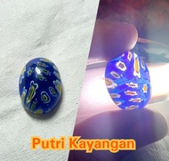 Batu Akik teratai Biru Tembus Cahaya