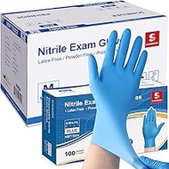 Schneider Nitrile Exam Gloves, Blue, Medium, Case of 1000, Disposable Nitrile Gloves, Latex Free, Powder Free, Food Safe, Non-Sterile - for Medical, Cleaning &amp; Cooking Gloves