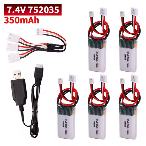 7.4V Lipo Battery For RC Climbing Remote Control Car Toys Spare Parts 2S 7.4V 350mah Lipo Battery wi