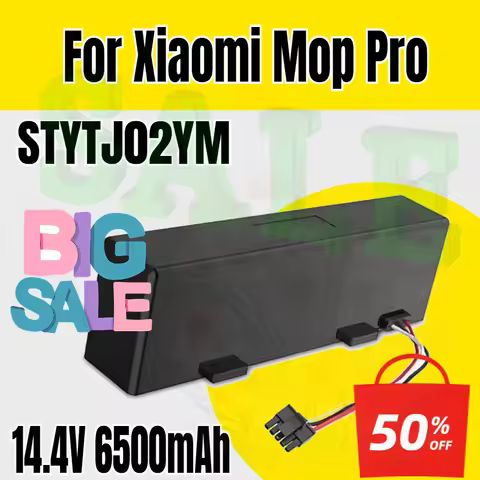 14.4V 6500mAh for Xiaomi Mop Pro Robot Vacuum Cleaner Replacement Battery for Yunmi MVVO1/Haier JX37