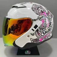 SHOEI J-Cruise 2 Helmet SHOEI Pink Flowers Half Face Helmet Japan Helmet Motorcycle Racing Flip Helmet