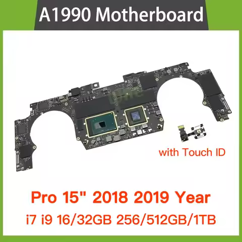 A1990 Motherboard i7 i9 16GB 32G 256 512GB 1TB for MacBook Pro Retina 15" A1990 Logic Board With Tou
