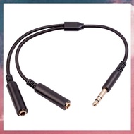 (F B S V)Audio Adapter Cable Audio Cable 6.35 mm Male to 2 6.35 mm Female Audio Adapter Cable 1/4 6.35mm Plug to Dual 6.35mm Y Splitter Stereo Audio Cord