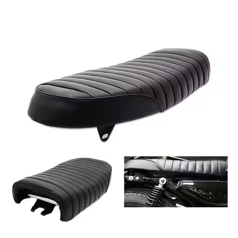 Retro Motorcycle Seat PU Leather Classic Cafe Racer Saddle Custom Bike Cushion for Honda CB350 CB400
