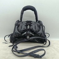 Balenciaga 巴黎世家 hourglass 球鞋带绑設計黑扣 沙漏包 小號 黑色 肩背包斜背包手提包