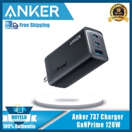 Anker USB C Charger, Anker 737 Charger GaNPrime 120W, PPS 3-Port Fast Compact Foldable Wall Charger 