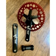 Crankset XLR8 BUBBLE Single 53T Full Alloy HT2 includes BB