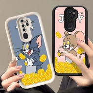 Q-66 Cat gold Mouse Black white Case for OPPO A5i A9 A5 2020 Pro