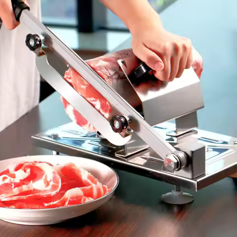 Automatic Planing Feed Meat Lamb Slicer Manual Beef Meatloaf Meat Cutting Machine Vegetable Mutton R