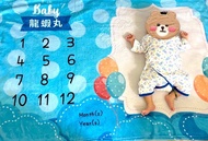 【滿月禮物】個人化嬰兒成長記錄毛毯(波點Baby Boy款式)彌月禮物