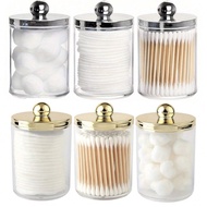 1pc/2pcs/3pcs Swab Ball Pad Holder, 10oz Qtip Medicine Bottle Clear Storage Box Cosmetic Organizer, 